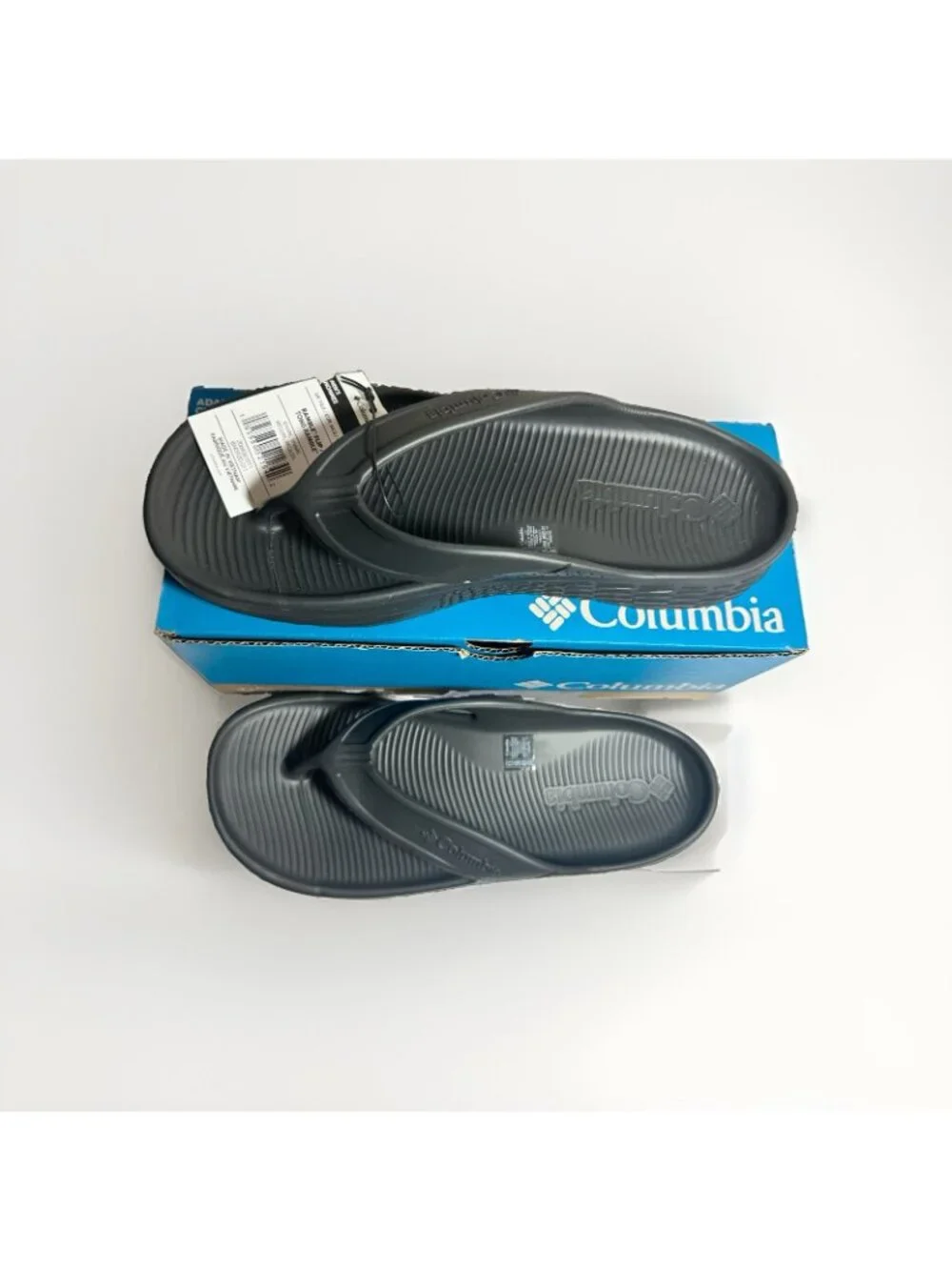 NWT Columbia Flip Flops Mens Size 11 Black Ramble Omni Max Cushioned Rubber